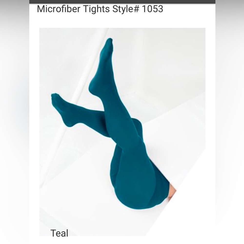 We Love Colors Microfiber Tights - Style# 1053. Teal. Size S/M